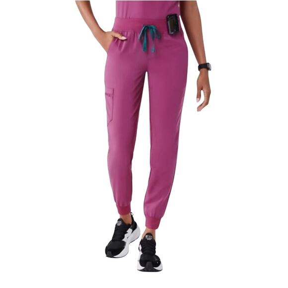 FIGS Zamora 2.0 Jogger Scrub Pants Bright Fuchsia Women’s Large NWT Rare Retired - Picture 4 of 14